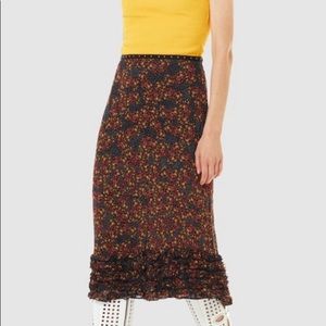 Stevie May monarch polka dot floral black skirt S